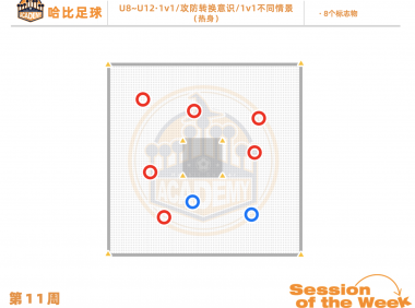 第11周：1v1 / 攻防转换意识 / 1v1不同情景 · U8~U12